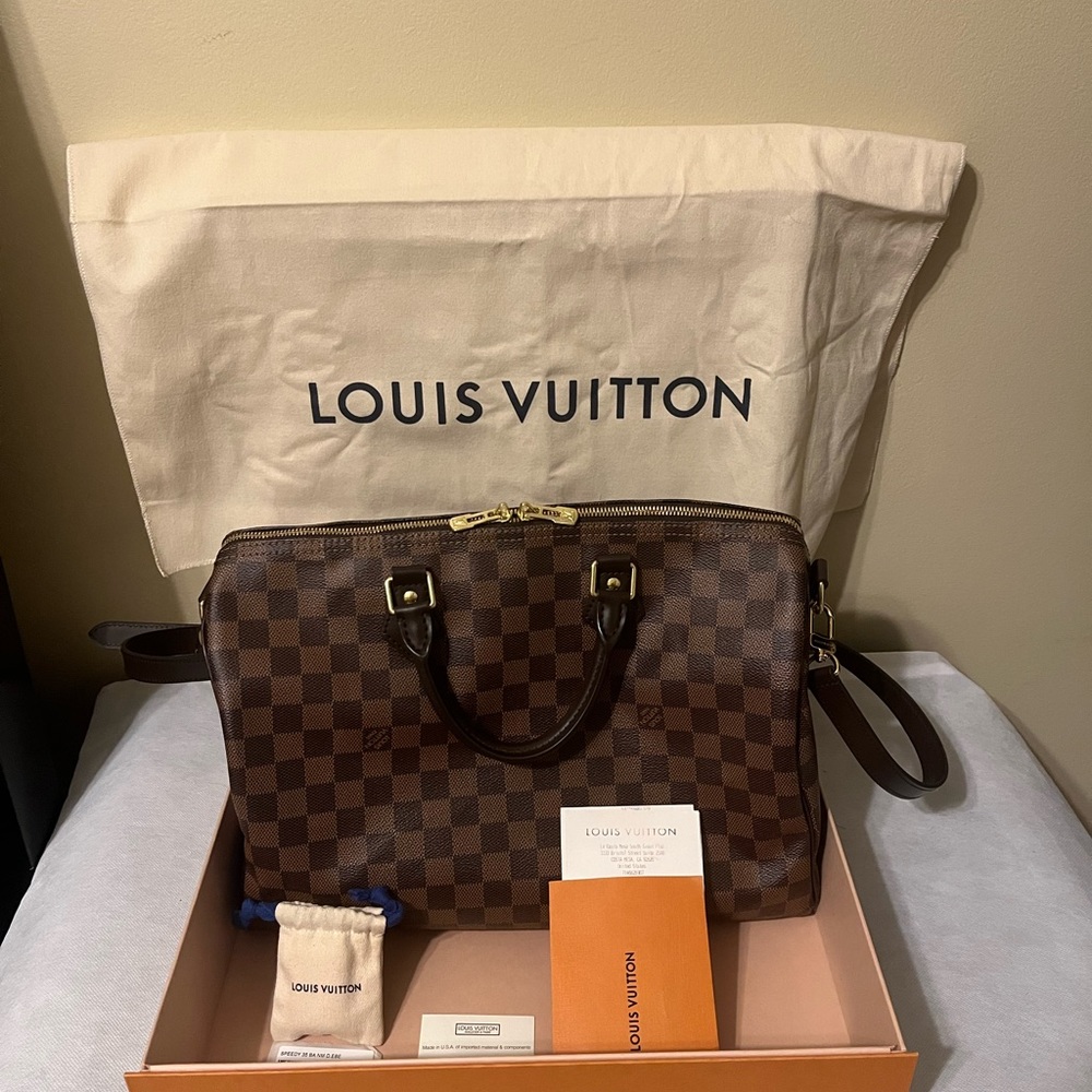Louis Vuitton Speedy 35 Bandouliere Damier Ebene